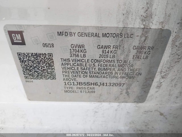 Chevrolet Sonic Ls Auto 2018 1G1JB5SH6J4132097 Image 9