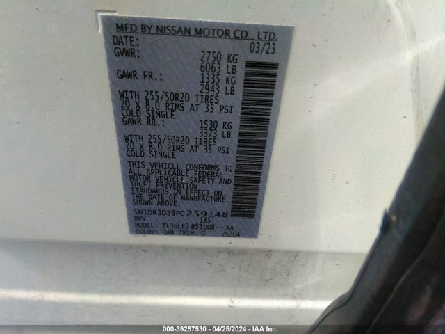 Nissan Pathfinder Platinum 4wd 2023 5N1DR3DJ9PC259148 Image 9
