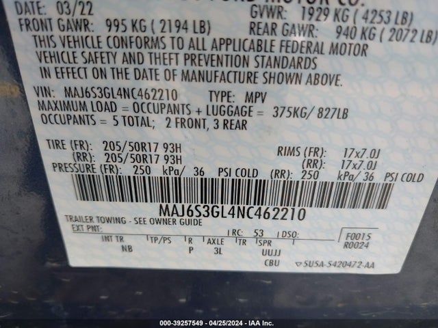 Ford Ecosport Se 2022 MAJ6S3GL4NC462210 Image 9