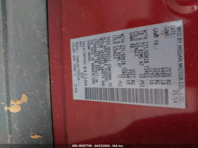 Nissan Rogue Sl 2014 5N1AT2MT4EC841106 Image 9
