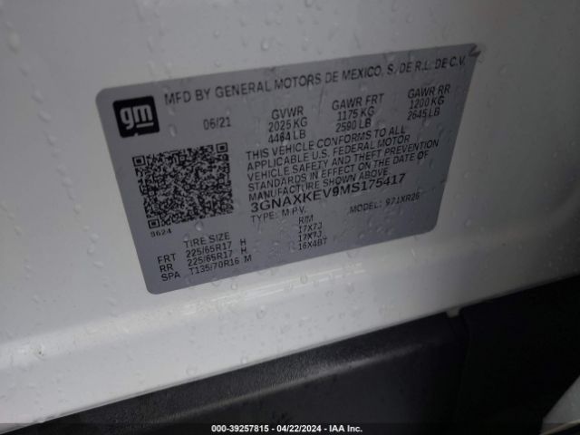 2021 CHEVROLET EQUINOX 3GNAXKEV9MS175417 Photo 8