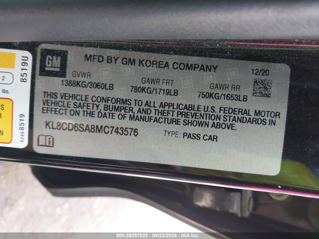 Chevrolet Spark Fwd 1lt Automatic 2021 KL8CD6SA8MC743576 Image 9