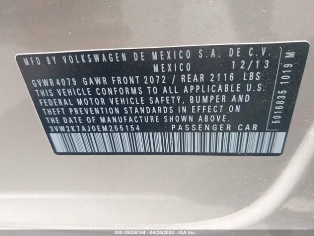 3VW2K7AJ0EM255154 Volkswagen Jetta 2.0l S