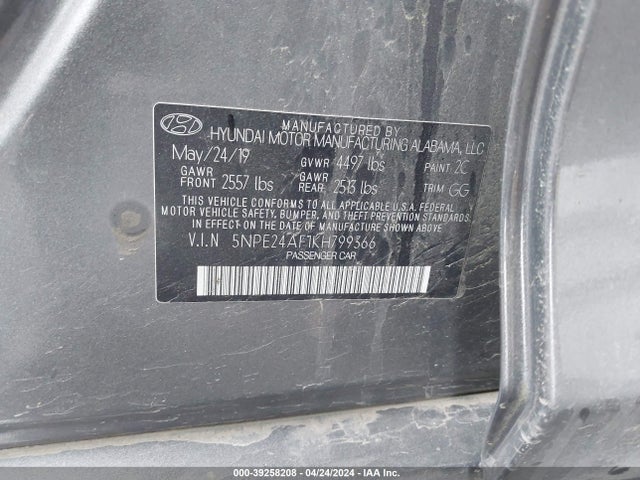 Hyundai SONATA SE 2019 5NPE24AF1KH799366 Image 9