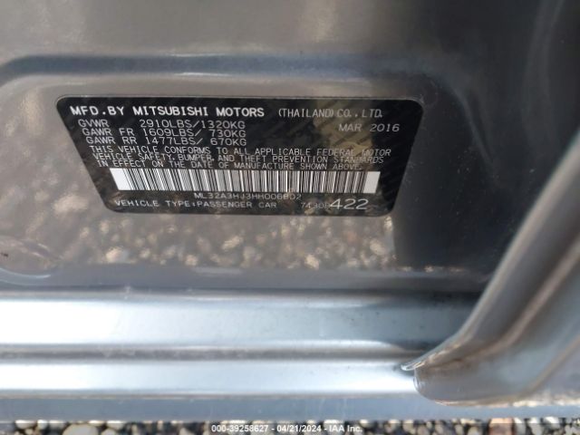 2017 MITSUBISHI MIRAGE ML32A3HJ3HH006802 Photo 8