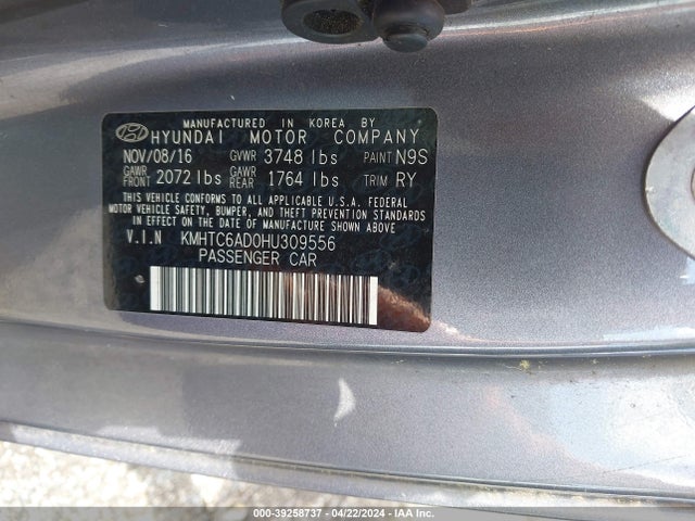 Hyundai Veloster 2017 KMHTC6AD0HU309556 Image 9