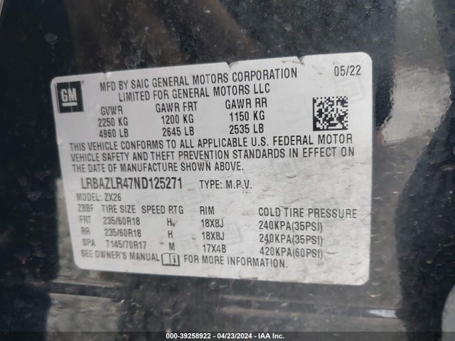 Buick Envision Fwd Preferred 2022 LRBAZLR47ND125271 Image 9