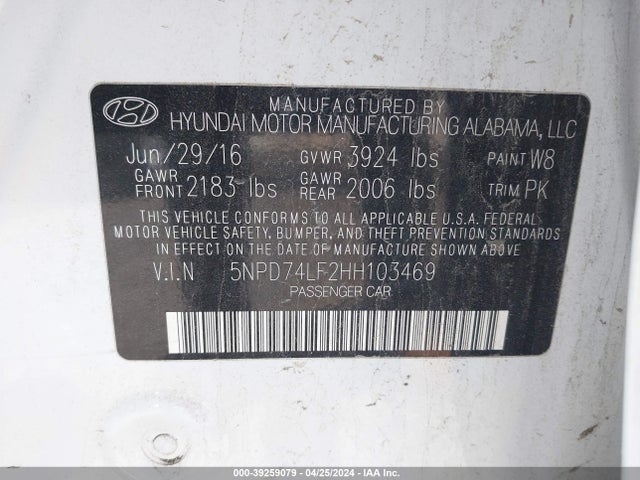 Hyundai ELANTRA SE 2017 5NPD74LF2HH103469 Image 9