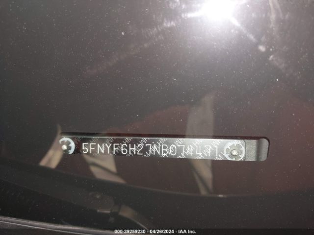 5FNYF6H27NB074471 Honda Pilot Awd Special Edition