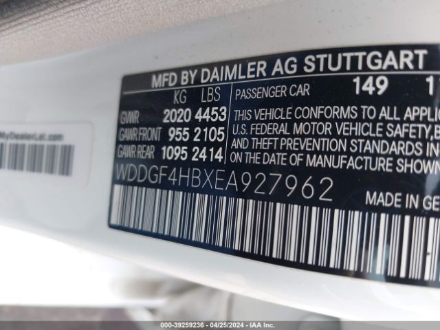 WDDGF4HBXEA927962 Mercedes-Benz C 250 Luxury/sport