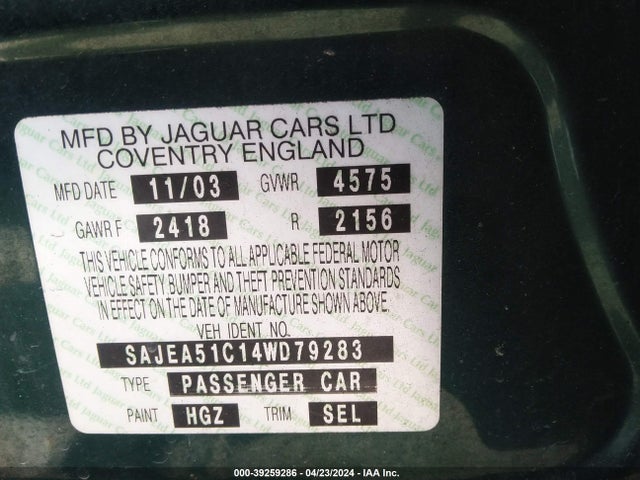 2004 JAGUAR X-TYPE SAJEA51C14WD79283 Photo 8