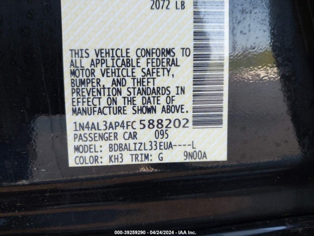 Nissan Altima 2.5 Sv 2015 1N4AL3AP4FC588202 Image 9