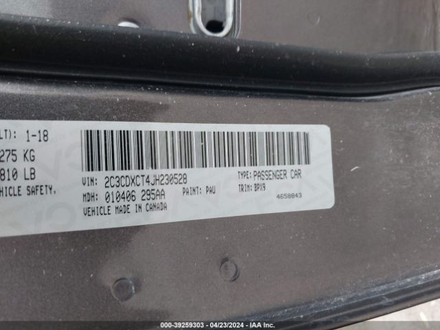 2C3CDXCT4JH230528 Dodge Charger R/t Rwd
