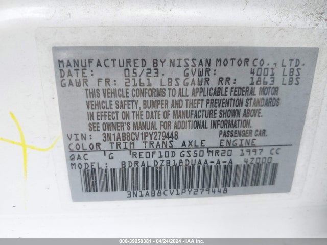 Nissan Sentra Sv Xtronic Cvt 2023 3N1AB8CV1PY279448 Image 9