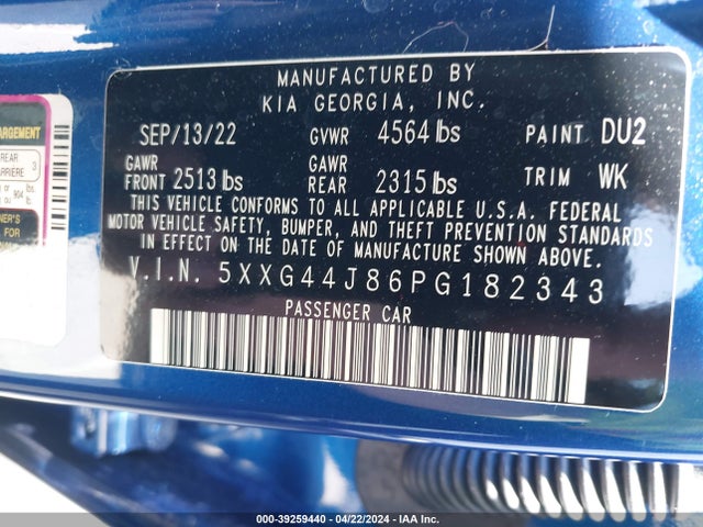 KIA K5 Gt 2023 5XXG44J86PG182343 Image 9