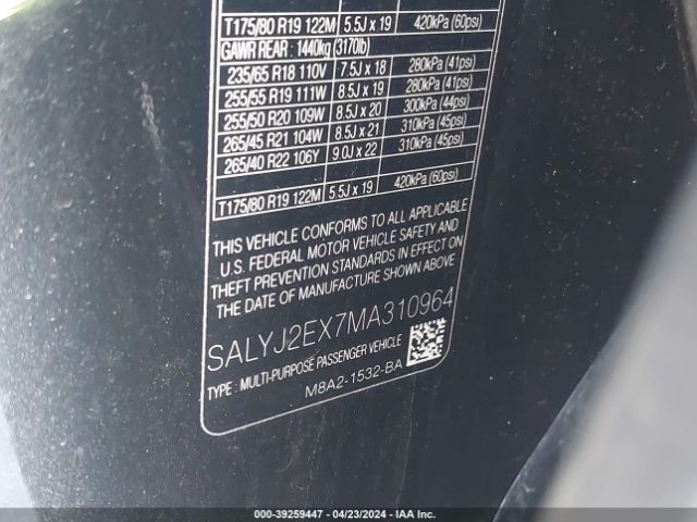 SALYJ2EX7MA310964 Land Rover Range Rover Velar P250 S
