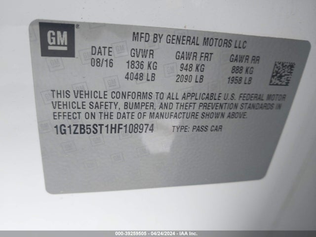 Chevrolet MALIBU LS 2017 1G1ZB5ST1HF108974 Image 9