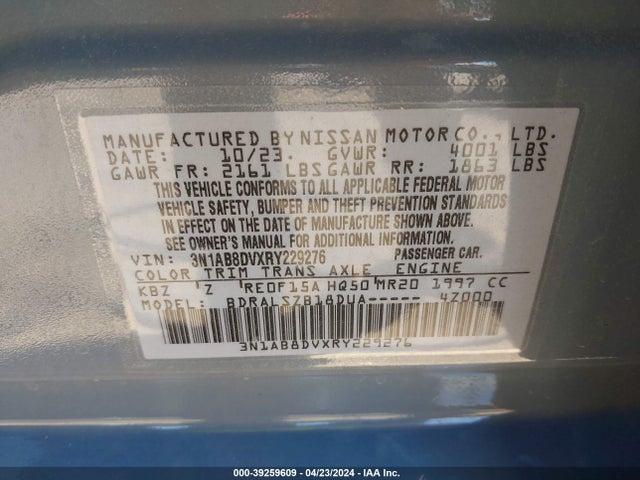 Nissan Sentra Sr Xtronic Cvt 2024 3N1AB8DVXRY229276 Image 9
