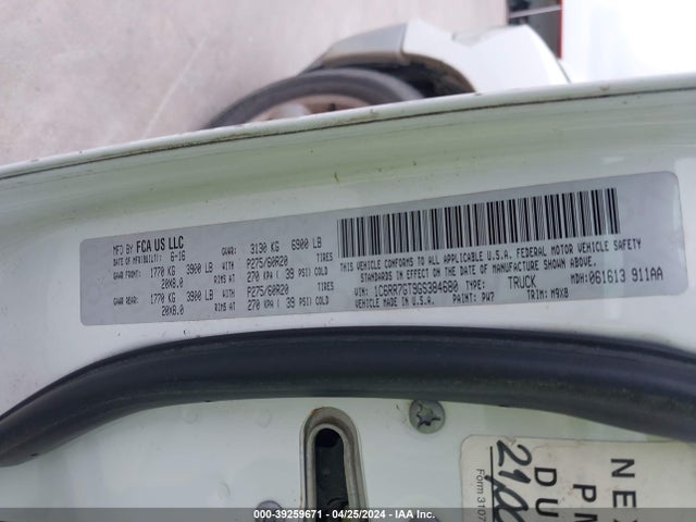 1C6RR7GT9GS384680 RAM 1500 Big Horn