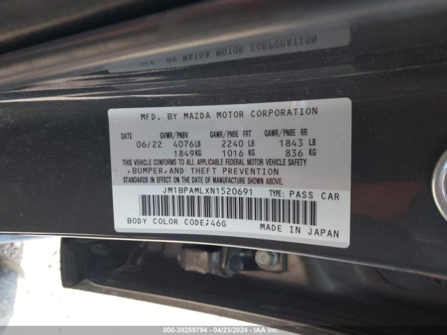 JM1BPAMLXN1520691 Mazda Mazda3 Premium