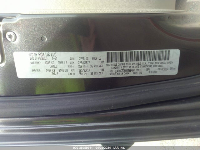 Dodge Grand Caravan Se 2017 2C4RDGBG9HR686460 Image 9