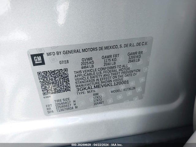 GMC Terrain Sle 2019 3GKALMEV6KL120001 Image 9