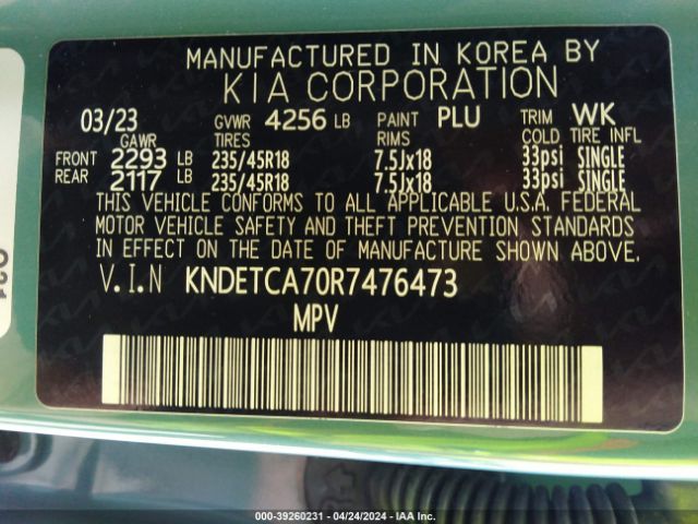 KNDETCA70R7476473 KIA Seltos Sx Turbo