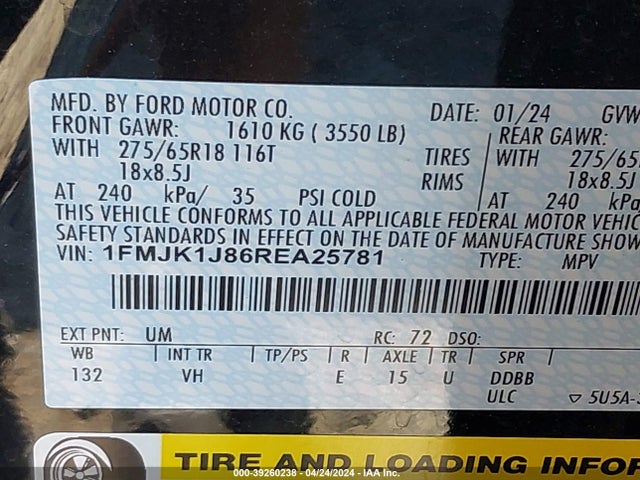 Ford Expedition Xlt Max 2024 1FMJK1J86REA25781 Image 9