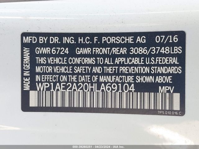WP1AE2A20HLA69104 Porsche Cayenne E-hybrid S