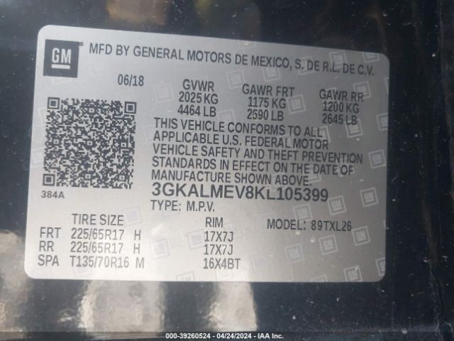 3GKALMEV8KL105399 GMC Terrain Sle