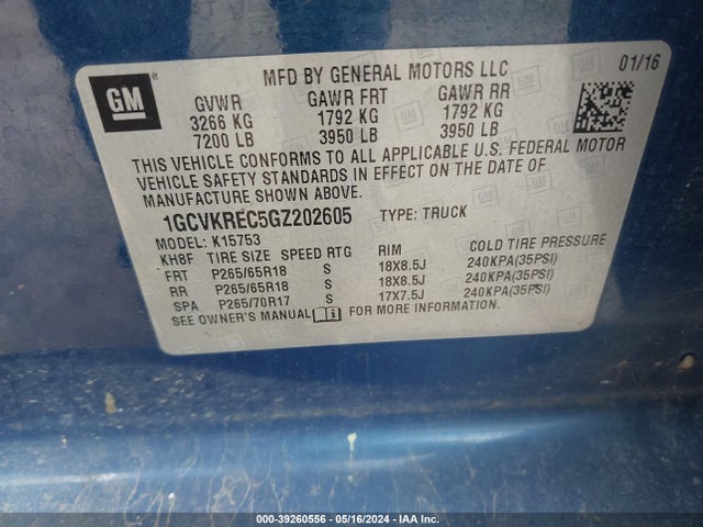 Chevrolet Silverado 1500 2lt 2016 1GCVKREC5GZ202605 Image 9