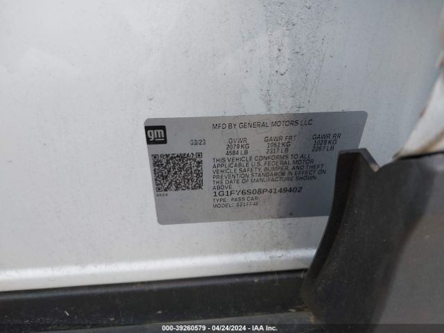 1G1FY6S08P4149402 Chevrolet Bolt Euv Fwd Lt