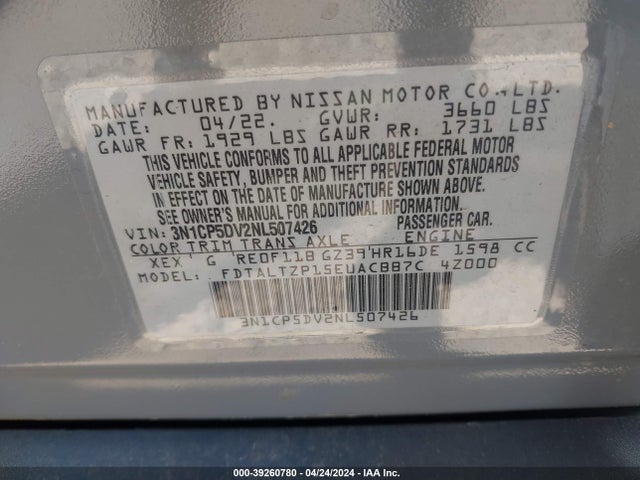 Nissan Kicks Sr Xtronic Cvt 2022 3N1CP5DV2NL507426 Image 9