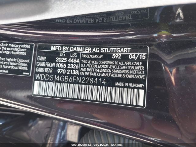 WDDSJ4GB6FN228414 Mercedes-Benz CLA 250 4MATIC