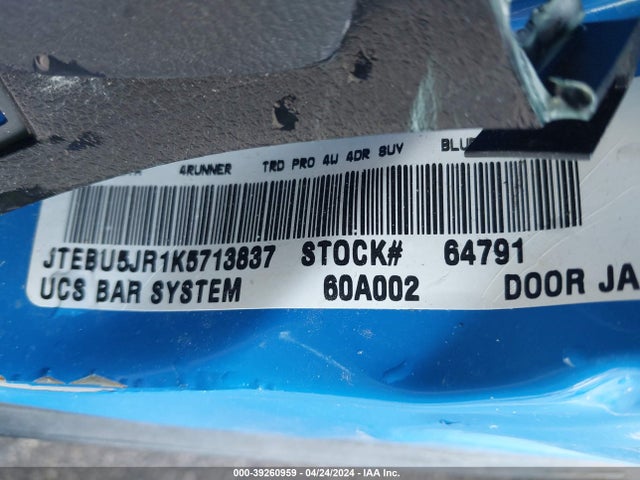 Toyota 4runner Trd Pro 2019 JTEBU5JR1K5713837 Image 9