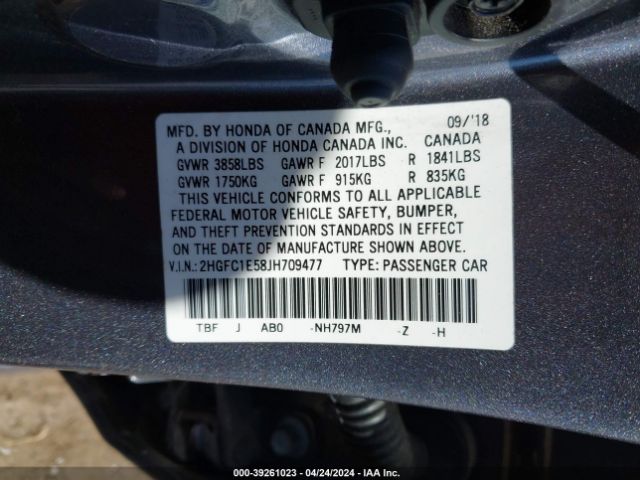 2HGFC1E58JH709477 Honda CIVIC SI