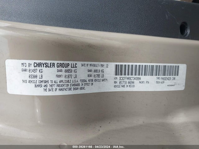 2012 FIAT 500 3C3CFFAR9CT343994 Photo 8