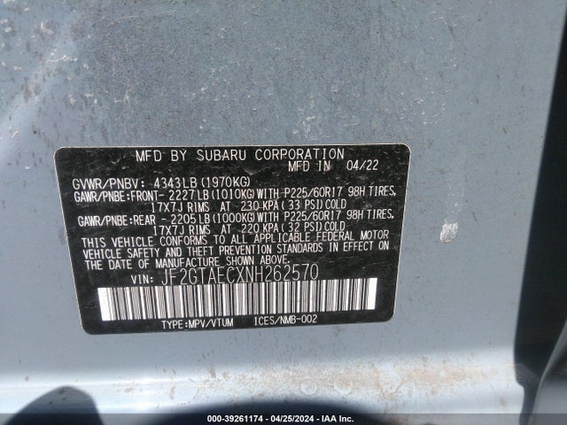 Subaru Crosstrek Premium 2022 JF2GTAECXNH262570 Image 9