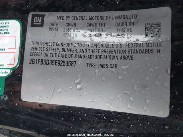 Chevrolet Camaro 1lt 2014 2G1FB3D35E9253587 Image 9