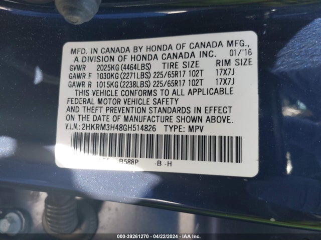 Honda CR-V SE 2016 2HKRM3H48GH514826 Image 9