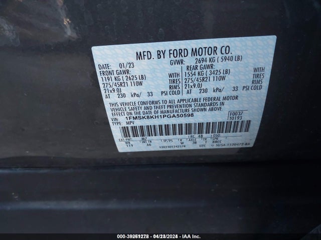 Ford Explorer St-line 2023 1FMSK8KH1PGA50598 Image 9