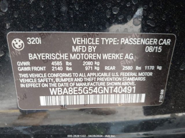WBA8E5G54GNT40491 BMW 320i Xdrive