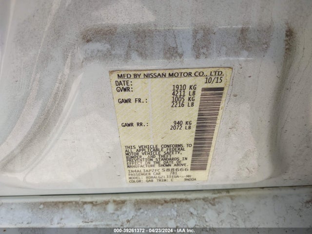 Nissan Altima 2.5 S 2015 1N4AL3AP2FC588666 Image 9