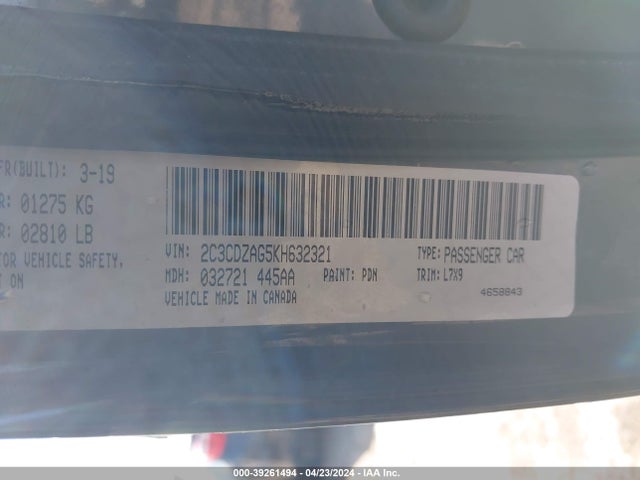 Dodge Challenger Sxt 2019 2C3CDZAG5KH632321 Image 9