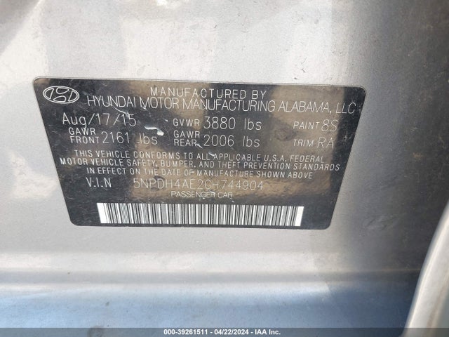 Hyundai ELANTRA SE 2016 5NPDH4AE2GH744904 Image 9