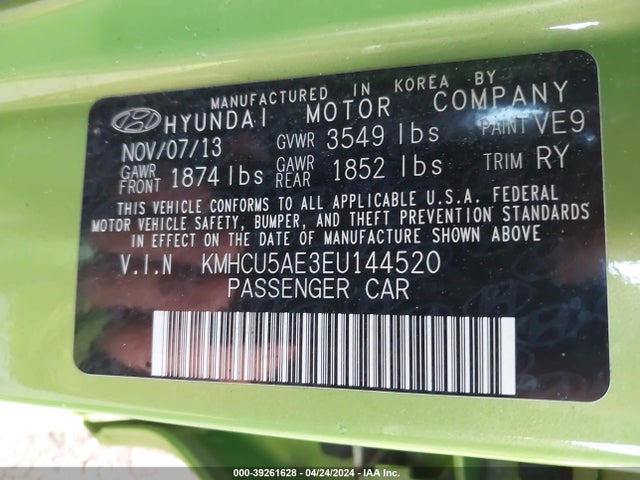 Hyundai ACCENT SE 2014 KMHCU5AE3EU144520 Image 9