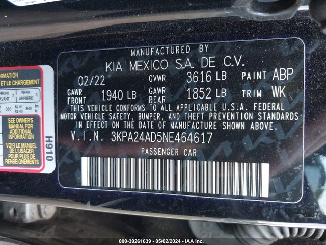 KIA RIO S 2022 3KPA24AD5NE464617 Image 9