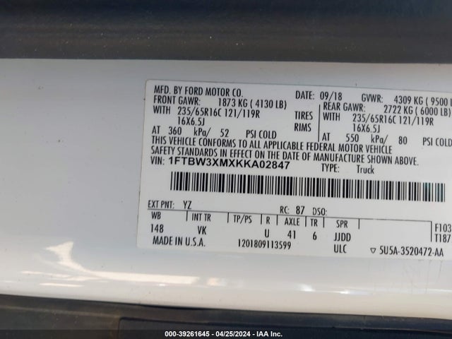 Ford Transit-350 2019 1FTBW3XMXKKA02847 Image 9