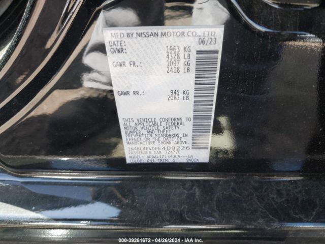 1N4BL4EV0PN409226 Nissan Altima Sl Fwd