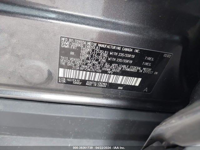 Toyota Rav4 Xle Premium 2022 2T3A1RFV5NC267499 Image 9